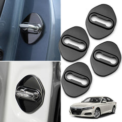 Black Stainless Steel Car Door Lock Cover Protector Trims 4pcs for Honda Accord Sedan 2007-up