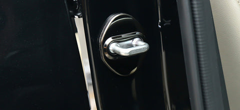 Steel Black Door Lock Lockstitch Decor Cover Trim 4x For Honda Toyota Subaru Mazda Hyundai Kia