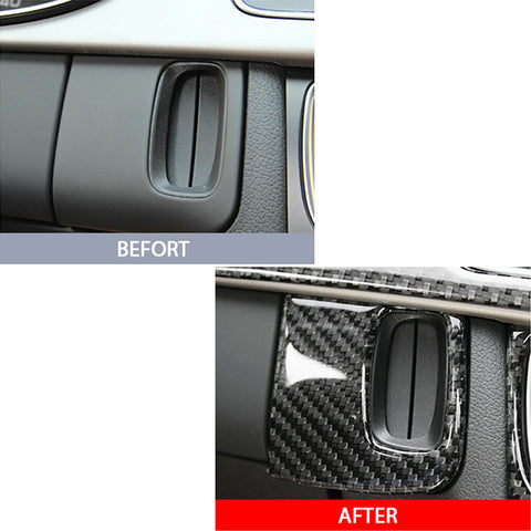 Carbon Fiber Engine Start Key Frame Cover Trim Decal For Audi A4 B8 A5 8T S5 2008-2015
