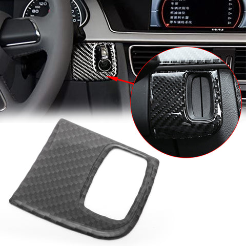 Carbon Fiber Engine Start Key Frame Cover Trim Decal For Audi A4 B8 A5 8T S5 2008-2015