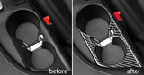 Carbon Fiber Water Cup Holder Trim Interior Decoration Decal Frame Cover Trim Sticker for Chevrolet Camaro 2016 2017 2018 2019