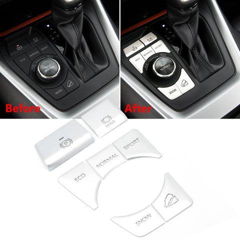 Silver Gear Accessories P Gear Brake Hold Function Button Frame Trims 7 Pieces For Toyota RAV4 2019