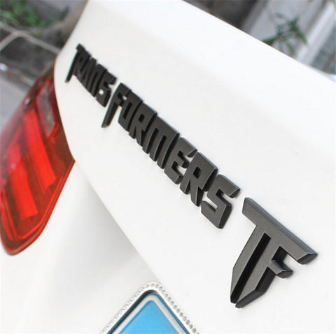 Matte Black Aluminum TF Transformer Logo Emblem Badge For Car Fender Trunk Body