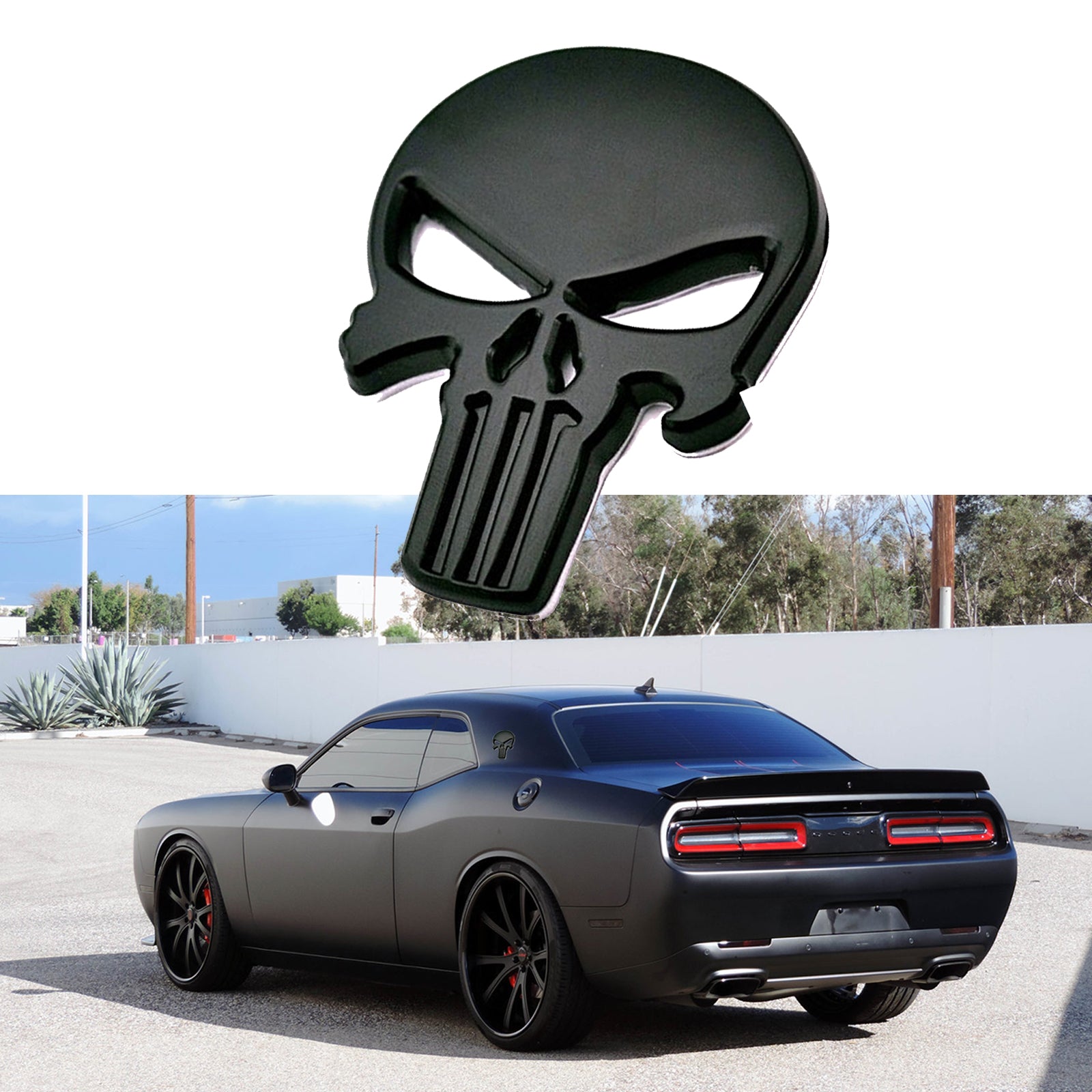 Premium 3D Metal Decal / Sticker Punisher Skull for Car, Truck and