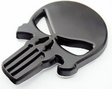3D Black/White The Punisher Rock Skull Emblem Skeleton Car Badge Sticker