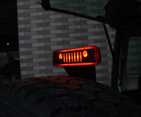 1x Grill Logo Third Brake Light Decor Cover For 07-2018 Jeep Wrangler JK Rubicon