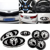 7Pcs 3D K5 Tigris Emblem Set (Grille Trunk Steering Wheel 4 Rims) For Kia Optima 2011-2014