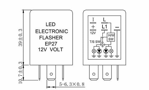 5-Pin EP27 FL27 LED Flasher Relay Decoder 12V Fix Turn Signal Hyper Flash issue