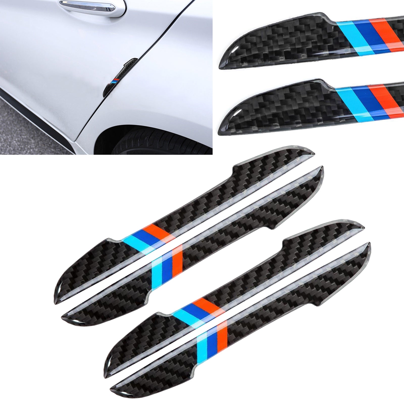 Balck Real Carbon Fiber M-color Car Side Door Edge Guard