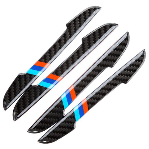 Balck Real Carbon Fiber M-color Car Side Door Edge Guard Protection Trims Stickers For BMW