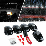 Cab Marker Light - 5 x Amber Smoked Lens LED Clearance Lamp Roof Rooftop Driving Light with Wiring Harness for Dodge RAM 1500
