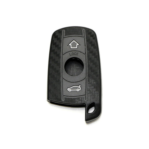 Carbon Fiber Style Silicone Key Fob Cover Protective Case for BMW 1 3 5 6 Series X5 X6 Z4