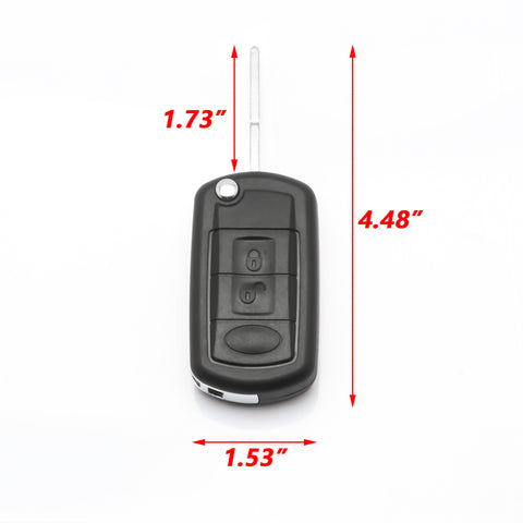 Replacement Flip Remote Car Key Fob 3-BUTTONS for Land Rover LR3 Range Rover Sport 2006-2011