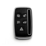 Key Fob Cover for Range Rover Evoque Velar Discovery Sport Land Rover LR2 LR4 Freelander,Jaguar XF XJ XE F-PACE F-TYPE 5 Buttons,Soft TPU Protective Key Shell Case Smart Remote Entry,Black