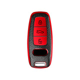 Red Soft TPU Leather Anti-dust Full Seal Remote Key Fob Cover For Audi A6L A7 A8