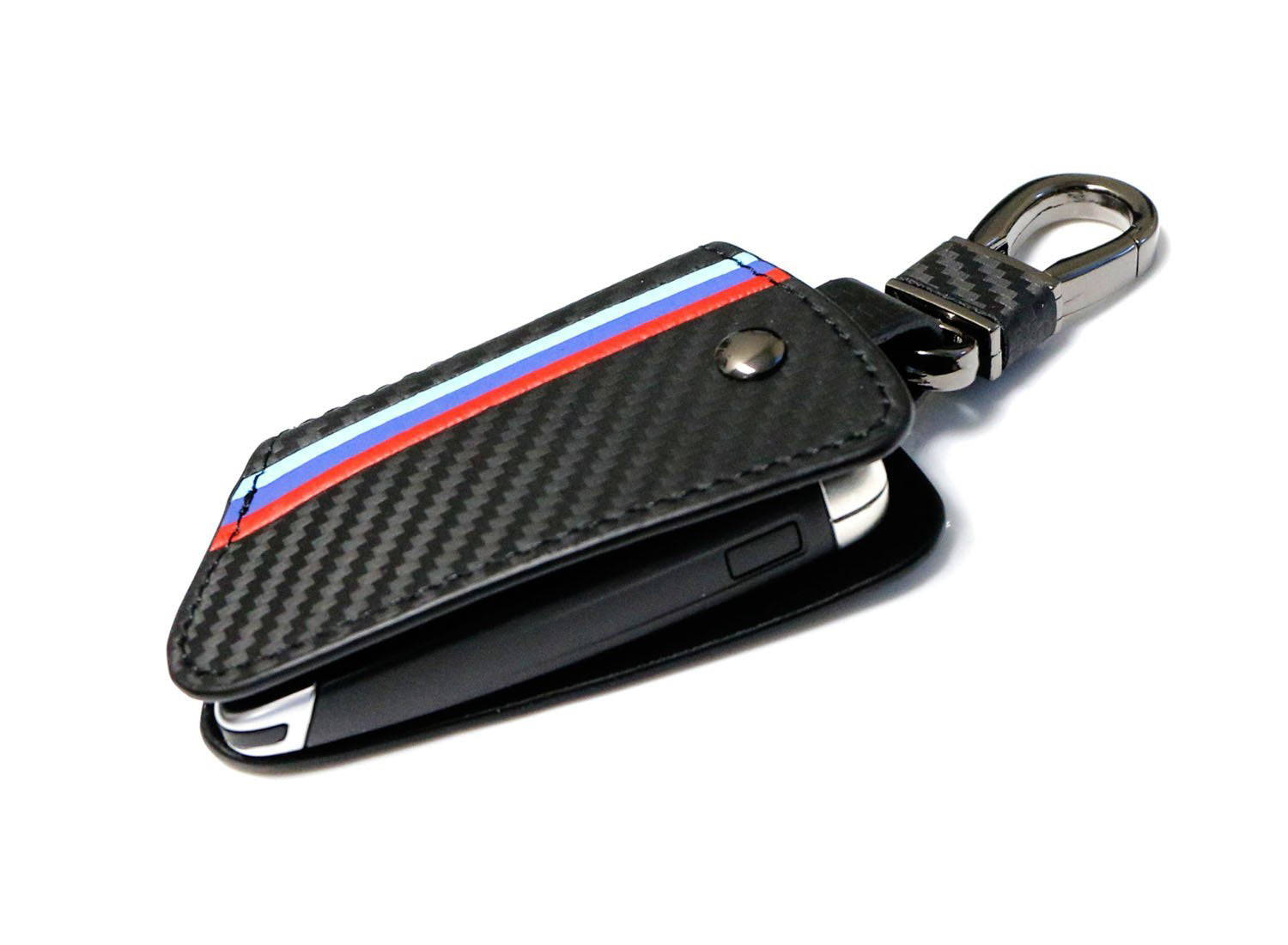 Carbon Fiber Soft Silicone Key Fob Cover For 2018-up Toyota Camry Flip