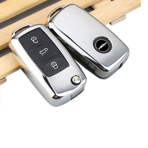 Smart Remote Key Soft Fob Cover Case Shell Fit VW Volkswagen GTI Golf Jetta Series[Silver\Red\Rose Gold\Blue\Black]