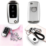 Smart Remote Key Soft Fob Cover Case Shell Fit VW Volkswagen GTI Golf Jetta Series[Silver\Red\Rose Gold\Blue\Black]