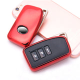 Red Glossy TPU Smart Key Cover Case FOB Shell Holder for Lexus IS GS LS ES NX RCss