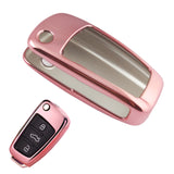 Keyless Remote Soft Key Fob Cover Case For Audi A1 A3 Q7 Q5 Q3[Black\Blue\Red\Rose Gold\Silver]