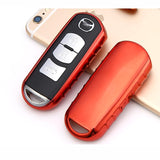 Soft TPU Remote Keyless Fob Cover FOB Holder Case For Mazda 2 3 6 CX-7 MX-5 CX-9 RX-8[Silver\ Blue\ Black\ Red\ Rose Gold\ Gold]
