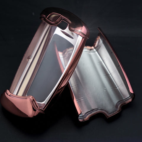 Glossy Rose Gold TPU Hard ABS Full Sealed Keyshell Cover Protect Buttons Fit BMW 1 3 5 7 Series X3 X5