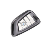 Black TPU Remote Smart Key Fob Shell Holder w/ Keychain For BMW 2 3 5 6 7 Series