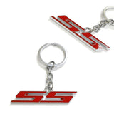 1x Chrome Super Sport Red SS Key Chain Fob Ring Keychain For Chevrolet Chevy
