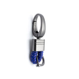 4 Buttons Remote Key Fob Shell TPU & Leather Full Protect Holder w/Keychain Blue For Nissan