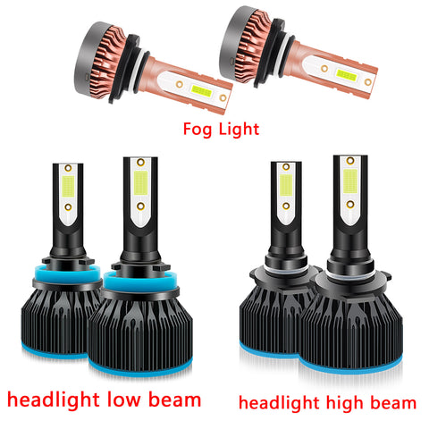 for Toyota Tundra 2007-2013 LED Headlight High Low Beam Fog Light Bulbs 8000K Ice Blue Super Bright