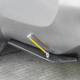 JDM Universal Rear Bumper Canard Diffuser Splitter Valence Spoiler Fin Lip Trim, Carbon Fiber Pattern with Adjustable 6"-9" Support Rod -Gold