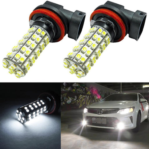 2x High Power Pure White 68 SMD H11 LED Replacement DRL Fog Lights Bulbs