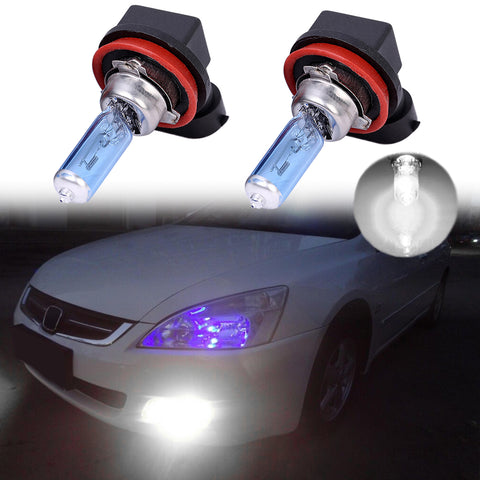 2x H11 55W 6000K Super White Halogen Xenon Fog Light Bulbs Car Driving Lamp DRL