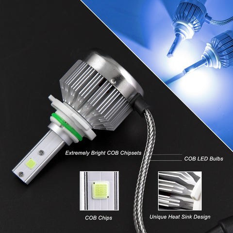 9006 9012 HB4 Xenon White 6000K LED DRL Headlight Conversion Kit For High/Low Beam