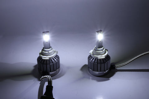 H7 6000K White COB LED Headlight Bulbs Conversion For High/Low Beam DRL Fog Lamps