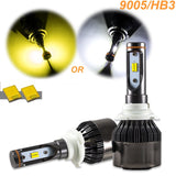 9005 Bright Dual-Color 3000K/6000K HID matching xenon white /yellow LED DRL Beam Headlight Bulbs For Land Rover Ford GMC Dodge Charger Accord Odyssey