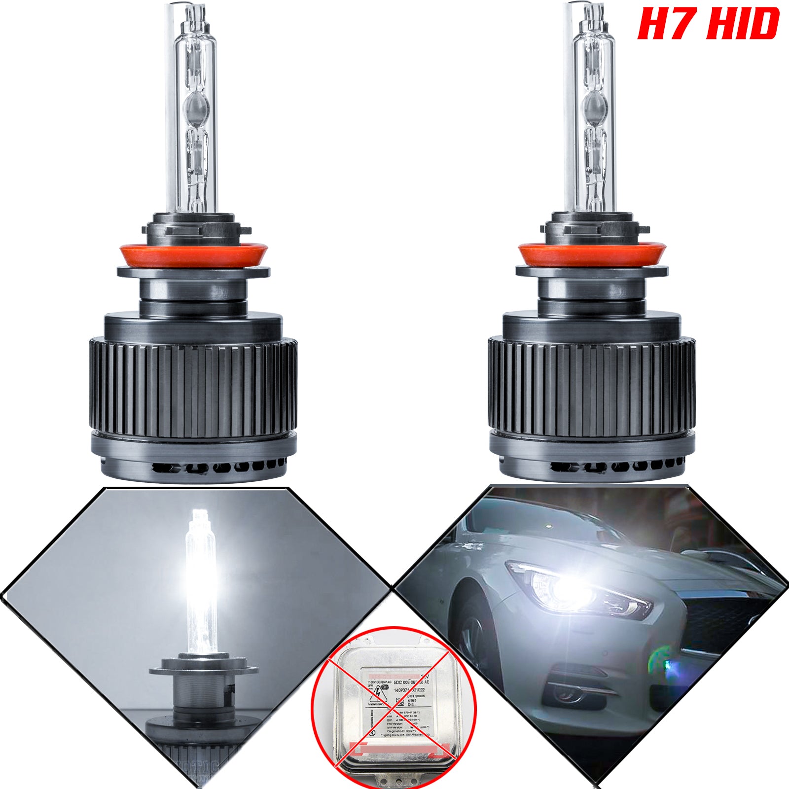 H7 HID 6000K - 7000K Xenon White LED Bulbs For Headlight Lamps | Tech