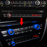 3x AC Climate Control Volume Knob Ring Covers Trim for BMW X5 X6 F15 F16 (Red/Blue/Silver)