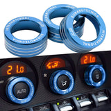 3x AC Climate Control Radio Volume Knob Ring Covers Trim for Subaru WRX STI Blue/Red