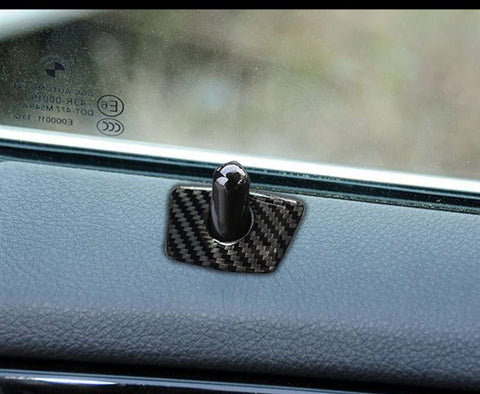 4pcs Carbon Fiber Interior Door Lock Pin Covers Decor Trim For BMW 1 3 5 7 X1