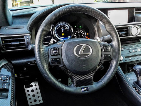 CARBON FIBER STEERING WHEEL ADD-ON TRIM COVER FOR 2015-17 LEXUS RC350 200T RC F
