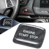 Gloss Black Real Carbon Fiber Keyless Engine Start/Stop Push Start Button Cover Trim For Chevrolet Chevy Corvette C7 2014-2019 Camaro 2016-2021