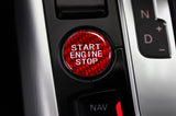 For Audi Red Carbon Fiber Engine Ignition Push Start/Stop Button Cap Sticker 1pc