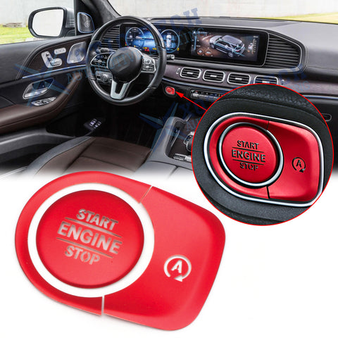 Red Engine Start Stop Button Surrounding Ring ON/OFF Button Cover For Mercedes GLE GLS Class