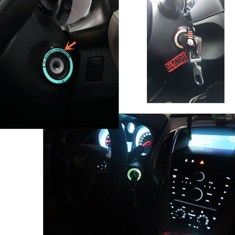 Luminous Ignition Engine Start Stop Button Cover Sticker Universal Fit 31mm