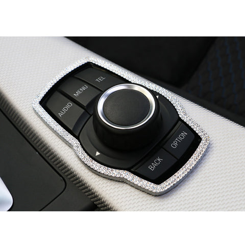 Bling Steering wheel Logo IDrive Button Frame Cover For BMW 1 3 4 5 7 Series