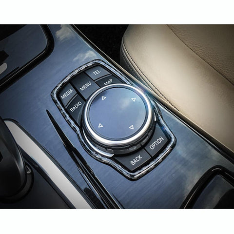 Carbon Fiber IDrive Controller Frame Trim Buttons Fit BMW 1 3 5 7 X Series