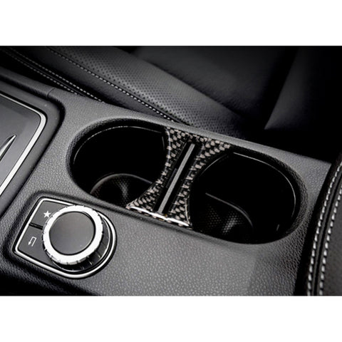 For Mercedes Benz A180 CLA GLA Carbon Fiber Interior Water Cup Holder Decal Trim
