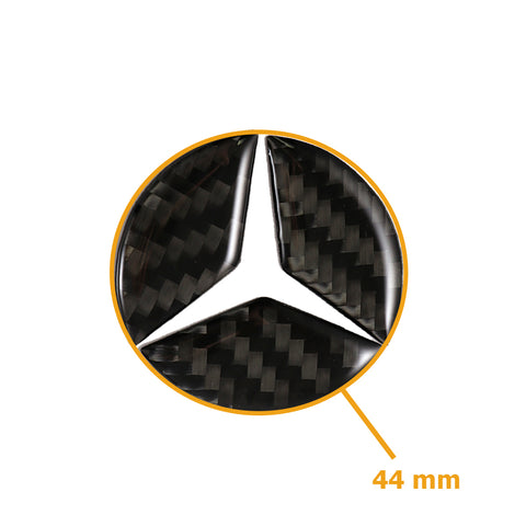 49mm/44mm Steering Wheel Center Cover Trim Logo 3D Carbon Fiber Emblem Sticker for Mercedes C E CLA GLA GLC GLE W204 GLA