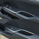Carbon Fiber Pattern Door Window Lock Panel Switch Bezel Covers Driver Passenger Side for Honda Civic Sedan 2016-2020